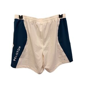 Peloton Men's Athletic Shorts White Navy Logo Gym Workout Running‎ Size L